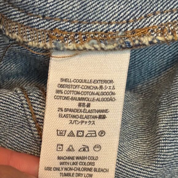 Free People Denim Military Band Jacket Double Breasted Blue Jean OB466872 - Picture 7 of 8